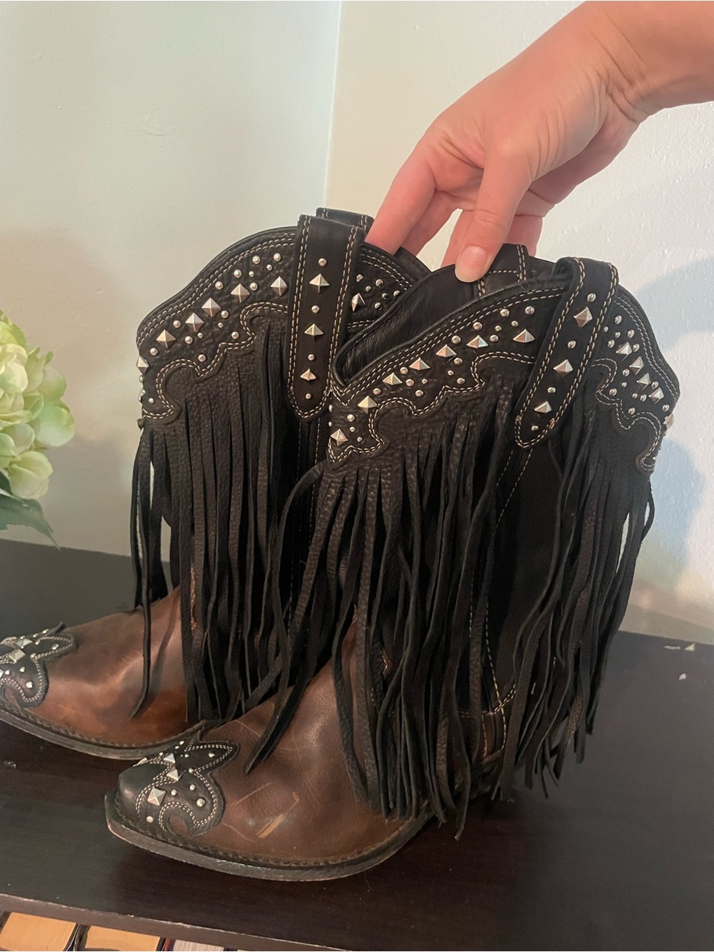 Rockin Country Fringe Embellished Cowboy Boots